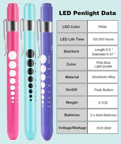 MEUUT 3 Pack Pen Lights for Nurses with 6 Batteries – Medical Penlights Nurse Accessories for Work, Perfect Nursing Student Essentials Medical Supplies for Nurses Doctors EMT Trauma in Saudi Arabia