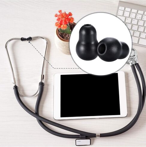 سماعات أذن بديلة لسماعة الطبيب وسدادات أذن من السيليكون الناعم العالمي وسدادات أذن محكمة الغلق وناعمة (أسود، 24 قطعة) in Kuwait