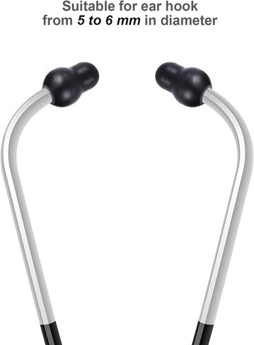 سماعات أذن بديلة لسماعة الطبيب وسدادات أذن من السيليكون الناعم العالمي وسدادات أذن محكمة الغلق وناعمة (أسود، 24 قطعة) in Kuwait