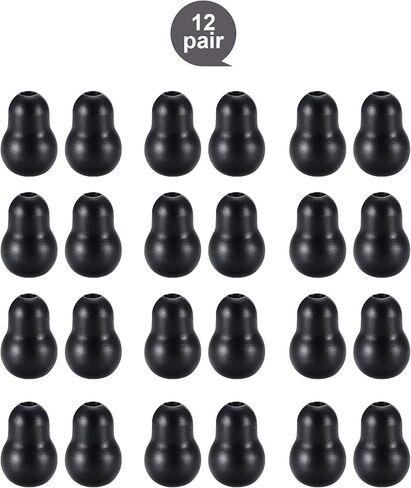 سماعات أذن بديلة لسماعة الطبيب وسدادات أذن من السيليكون الناعم العالمي وسدادات أذن محكمة الغلق وناعمة (أسود، 24 قطعة) in Kuwait