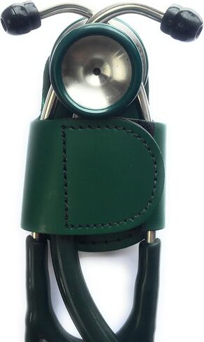 The BATCLIP (black) - Premium leather handmade clip-on stethoscope hip holder; no more neck carrying, loss, or misplacement. Proudly carry your high-end stethoscope with taste and style. in Kuwait