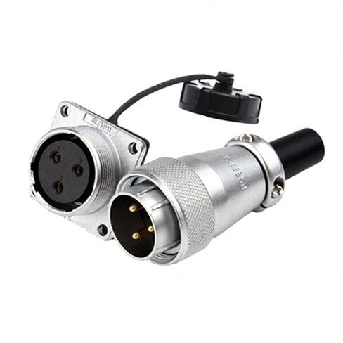 WS24 2 Pin Plug Chassis Socket Aviation Circular Power Electrical Connector 25A 500V Dustproof Cap for Industrial Automotive Outdoor Application in Kuwait