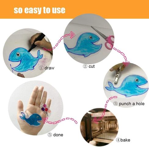 اوراق بلاستيكية تنكمش، 20 × 14.5 سم - 25 قطعة - اوراق بلاستيكية تنكمش ورق مرح تنكمش بالحرارة، ورق فيلم فني فارغ ينكمش لصناعة الحلي والمجوهرات والحرف اليدوية in Kuwait