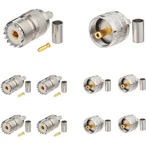موصل تجعيد Superbat PL259 UHF ذكر PL-259 موصل محوري 5 عبوات | Cb كابل محوري ينتهي ل RG58 RG142 RG400 LMR-195 RG303 RG141 كابل قافز محوري in Kuwait