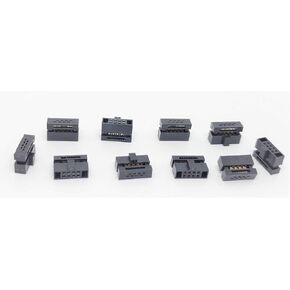 Connectors Pro 10P 20-Pack 1.27mm 0.05" Pitch Mini Dual Rows IDC FD Male Transition Connector Terminates to 0.635mm 0.025" Pitch Flat Ribbon Cable (FD-10P-20PK)