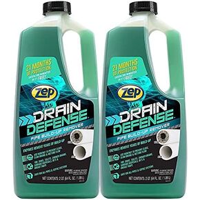 Zep Drain Defense Pipe Build-Up Remover - 64 Ounces - ZLDC648 - Professional Strength Liquid Pipe Build Up Remover,GREEN