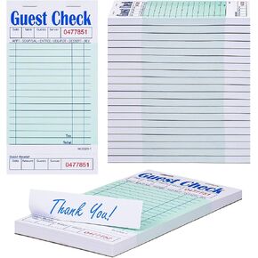 Methdic Guest Checks Server Note Pads 250 Orders Waitress Notepad for Restaurants (5 Books) in Saudi Arabia