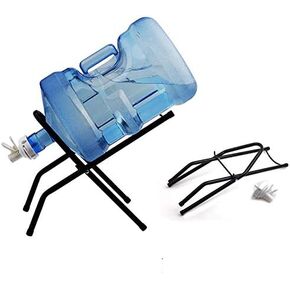 Stainless Steel 2-5 Gallon Water Jug Stand And 1 Water Dispenser Valves,Water Stand,Foldable Water Dispenser Stand With Dustproof Cap For 55mm Non Threaded Crown Top Drinking Bottle (A shape)