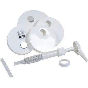 Carlisle FoodService Products Universal Condiment Pump/Dispenser Kit with 5 Lids, White in Kuwait