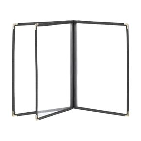 PATIKIL 8.5 x 11 Inch Restaurant Menu Covers, 3 Page 6 View Cafe Cover Holder Clear Sleeves Transparent Menus Folder Book for Bar Hotel, Black in Saudi Arabia