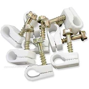STEREN Coaxial Cable Clips – Versatile Cable Holders for Siding, Desk, and TV Mounts – Wire Organizers and Clamps - Black - 100 Count
