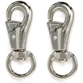 خطاف ربط دوار 4-1/8 انش (عبوة من قطعتين)، 70 باوند (70 باوند)، حد حمل العمل، خطاف سميك 1 انش مع طبقة خارجية مطلية بالنيكل، مثالي للاستخدام مع الحبال والسلاسل والأشرطة وسلاسل الحيوانات in Kuwait