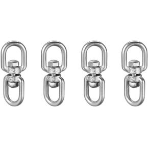 RANIT M10 Double Ended Swivel Eye Hook Ring,Stainless Steel Chain Swivel Link, Eye to Eye Rotating Device 4Pack