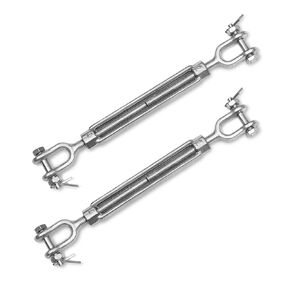 2 PCS Turnbuckle Hook M12 Jaw and Jaw Turnbuckles Heavy Duty 2200 lbs Working Load Limit for Tensioning Cable,Rope,Wire,1/2“*6" Inch Threaded Diameter in Kuwait