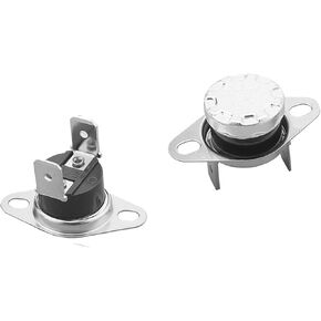 Fielect 5Pcs KSD301 Thermostat 120ｰC/248ｰF Normally Closed N.C Snap Disc Temperature Switch for Microwave Oven Coffee Maker Smoker Bent Feet