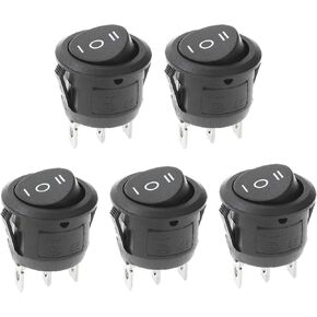 5Pcs SPDT AC 6A/125V 10A/250V 3 Pins 3 Position ON/Off/ON Rocker Toggle Switch for Car and Boat KCD1 by QTEATAK cc in Saudi Arabia