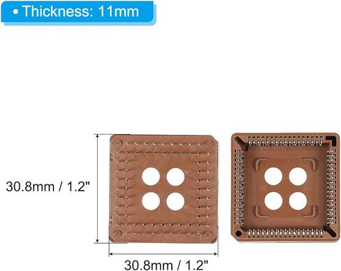 PATIKIL PLCC68P IC Socket 68Pin 2.54mm Pitch DIP Through Hole Mounting for PCB Board Pack of 2 in Kuwait