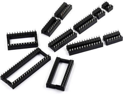204 قطعة 11 أنواع DIP IC المقبس عدة 2.54 مللي متر 0.1 "الملعب 6 8 14 16 18 20 24 24 واسعة 28 28 واسعة 40 دبوس DIP IC المقبس اللحيم نوع محول مجموعة متنوعة in Kuwait