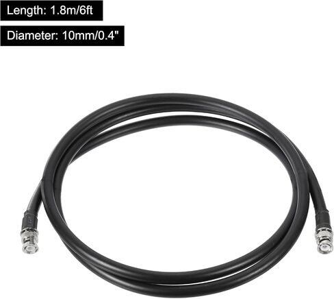 MECCANIXITY 50 Ohm BNC ذكر إلى BNC ذكر كابل محوري RG8 90 سم / 3 قدم 10 مم خسارة منخفضة أو محلل، هوائي، راسم الذبذبات، راديو RF، الطيف in Kuwait