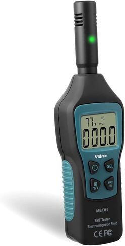 مقياس EMF 5HZ-3.5G، كاشف Vlifree EMF مع شاشة LCD رقمية بإضاءة خلفية للمجال الكهرومغناطيسي 5HZ-3500MHz، الإشعاع الإلكتروني، كاشف درجة الحرارة، اختبار EMF للمنزل، صيد الأشباح in Kuwait