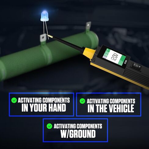 جهاز اختبار دائرة السيارات، جهاز اختبار مسبار دائرة الطاقة، جهاز اختبار الجهد الرقمي AC DC 6V 30V أداة اختبار النظام الكهربائي فحص مقاومة الصمام الثنائي لشاحنات المقطورة مع كابل 4.9 قدم وإضاءة LED in Kuwait