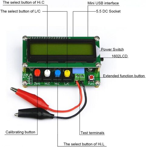 عالية الدقة الحث متر الحث السعة L/C متر الرقمية مكثف متر LCD السعة متر فاحص واجهة USB صغيرة مع كابل بيانات USB in Kuwait