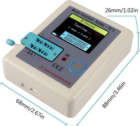 MELIFE Transistor Meter LCR-TC1 Multi-Function Tester 1.8" Full Color Display Transistor Meter Capacitor Resistor Transistor LCR ESR NPN PNP MOSFET. in Saudi Arabia