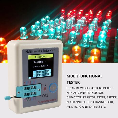MELIFE Transistor Meter LCR-TC1 Multi-Function Tester 1.8" Full Color Display Transistor Meter Capacitor Resistor Transistor LCR ESR NPN PNP MOSFET. in Saudi Arabia