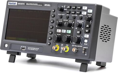 Hantek DSO2D15 راسم الذبذبات لمختبر التخزين الرقمي 150 ميجا هرتز عرض النطاق الترددي 2CH ثنائي القناة 1GSa/s عمق الذاكرة 8 متر مع مولد الموجي 1CH in Kuwait