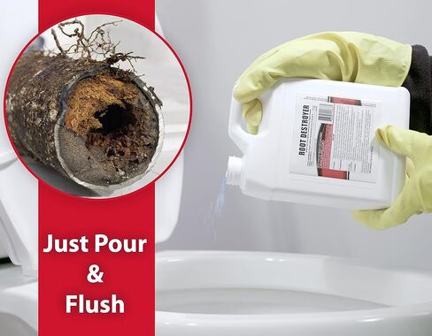 مدمر الجذور - 1 رطل - قاتل الجذور لأنظمة الصرف الصحي والصرف الصحي - يوقف النمو الجديد وينظف الأنابيب - آمن لجميع السباكة in Kuwait