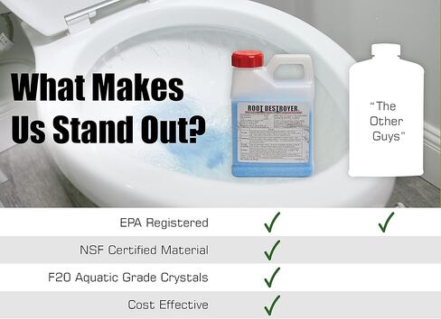 مدمر الجذور - 1 رطل - قاتل الجذور لأنظمة الصرف الصحي والصرف الصحي - يوقف النمو الجديد وينظف الأنابيب - آمن لجميع السباكة in Kuwait