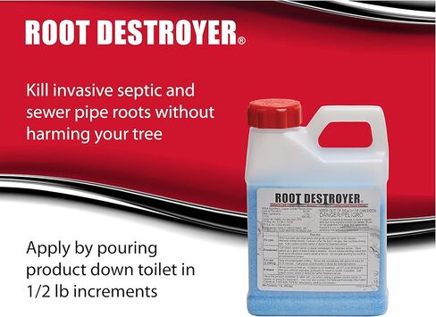مدمر الجذور - 1 رطل - قاتل الجذور لأنظمة الصرف الصحي والصرف الصحي - يوقف النمو الجديد وينظف الأنابيب - آمن لجميع السباكة in Kuwait