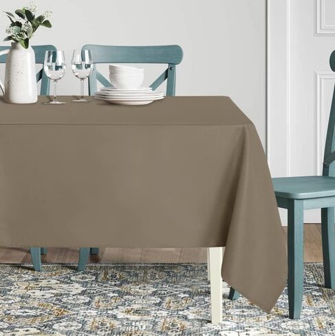 sancua White Tablecloths for 8 Foot Rectangle Tables, 6 Pack - Washable Polyester Fabric Table Cover for Wedding Wedding, Birthday Party, Banquet Reception, 60x120 Inch in Saudi Arabia