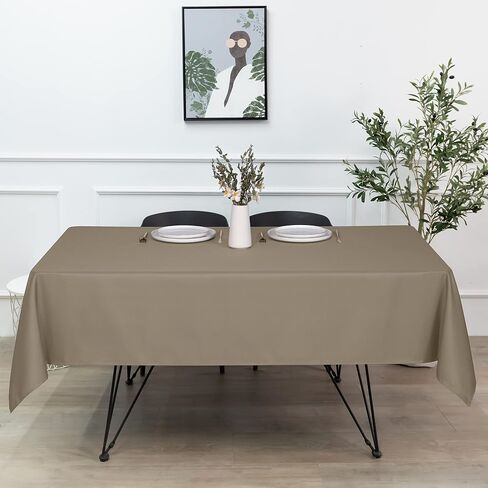 sancua White Tablecloths for 8 Foot Rectangle Tables, 6 Pack - Washable Polyester Fabric Table Cover for Wedding Wedding, Birthday Party, Banquet Reception, 60x120 Inch in Saudi Arabia