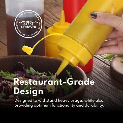 نيو ستار فود سيرفر زجاجات ضغط من البلاستيك، فوهة واسعة، 24 اونصة، شفافة، عبوة من 6 قطع، 533814 in Kuwait