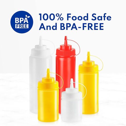 نيو ستار فود سيرفر زجاجات ضغط من البلاستيك، فوهة واسعة، 24 اونصة، شفافة، عبوة من 6 قطع، 533814 in Kuwait