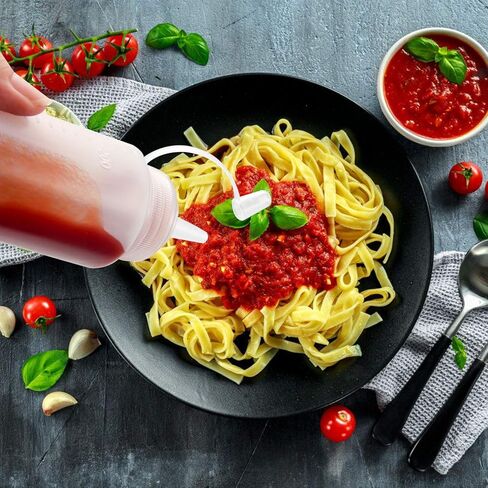 OAMCEG 8OZ Squeeze Bottles - 6 Pack Durable Plastic Condiment Bottles, Squirt Bottle with Discrete Measurements, for Ketchup, BBQ, Sauces, Syrup, Condiments, Dressings, Arts and Crafts in Kuwait