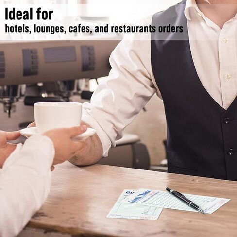 FMP Brands Guest Check Books for Servers, Server Note Pads Paper, Total 250 Sheets (5 Pads), Blue with Guest Receipt, Guest Check Pads, Restaurant Order Pads, Waitress Notepads in Kuwait