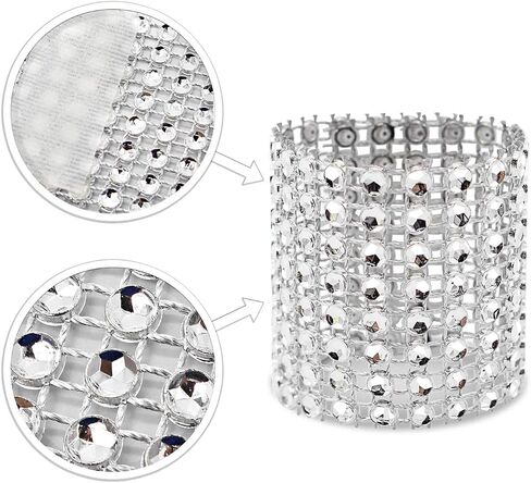 KPOSIYA Napkin Rings, Pack of 60 Rhinestone Napkin Rings Diamond Adornment for Place Settings, Wedding Receptions, Dinner or Holiday Parties, Family Gatherings (60, Gold) in Kuwait