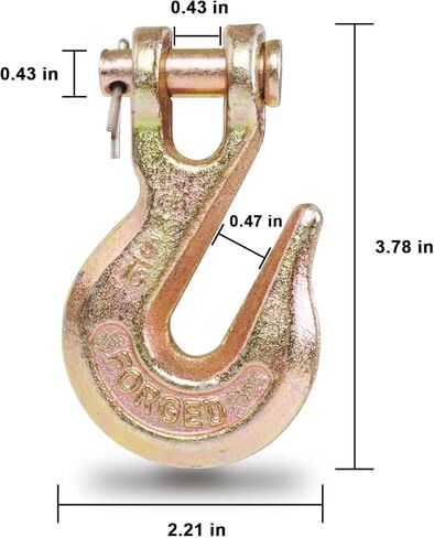 Towmavin 1/4 "Clevis Grab Hook (4 حزمة) دبوس Clevis تزوير سحب مقطورة شاحنة النقل هوك 3600 رطل حد تحميل العمل in Kuwait