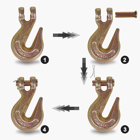 Towmavin 1/4 "Clevis Grab Hook (4 حزمة) دبوس Clevis تزوير سحب مقطورة شاحنة النقل هوك 3600 رطل حد تحميل العمل in Kuwait