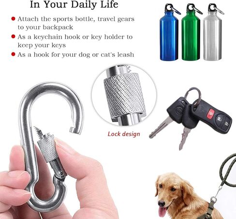 قطعتان من كتلة البكرة المفردة M25 مع 3 قطع حلقة تسلق بخطاف زنبركي، بكرة بكرة من الفولاذ المقاوم للصدأ 304 شديدة التحمل وخطاطيف زنبركية 3 بوصة، خطاف سلكي لرافعة بولي تحميل 331 رطل/150 كجم in Kuwait