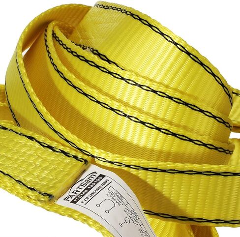 Partsam Premium 2 قطعة حزام سحب رافعة متين 3400Dtex - حبال شبكية شديدة التحمل - حبال بوليستر صناعية مسطحة للعين مقاومة للتآكل (10 أقدام × 2 بوصة) in Kuwait