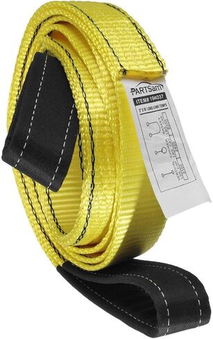 Partsam Premium 2 قطعة حزام سحب رافعة متين 3400Dtex - حبال شبكية شديدة التحمل - حبال بوليستر صناعية مسطحة للعين مقاومة للتآكل (10 أقدام × 2 بوصة) in Kuwait