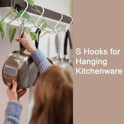 HiGift 6 Inch Large S Hooks for Hanging Heavy Duty, Non Slip Vinyl Coated S Hook for Closet, Steel Metal Black Rubber Coated S Hooks for Hanging Plant Jeans Pot Pan Clothes Purse Towel Bags- 4 Pack in Kuwait