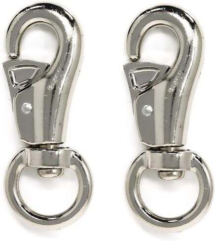 خطاف ربط دوار 4-1/8 انش (عبوة من قطعتين)، 70 باوند (70 باوند)، حد حمل العمل، خطاف سميك 1 انش مع طبقة خارجية مطلية بالنيكل، مثالي للاستخدام مع الحبال والسلاسل والأشرطة وسلاسل الحيوانات in Kuwait