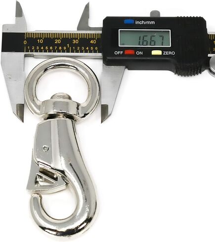 خطاف ربط دوار 4-1/8 انش (عبوة من قطعتين)، 70 باوند (70 باوند)، حد حمل العمل، خطاف سميك 1 انش مع طبقة خارجية مطلية بالنيكل، مثالي للاستخدام مع الحبال والسلاسل والأشرطة وسلاسل الحيوانات in Kuwait