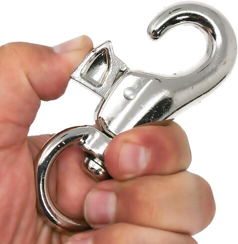 خطاف ربط دوار 4-1/8 انش (عبوة من قطعتين)، 70 باوند (70 باوند)، حد حمل العمل، خطاف سميك 1 انش مع طبقة خارجية مطلية بالنيكل، مثالي للاستخدام مع الحبال والسلاسل والأشرطة وسلاسل الحيوانات in Kuwait