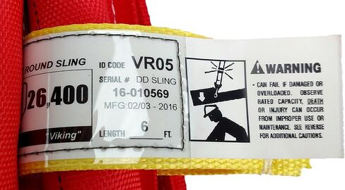 Chenango Supply USA Made VR5 X 6 'Red Slings 4'-30' أطوال في القائمة، غطاء مزدوج الطبقات حبال رفع بولي مستديرة لا نهاية لها، 13,200 رطل Vert، 10,560 رطل قلادة، 26,400 رطل سلة (بوليستر أمريكي) (6 قدم) in Kuwait