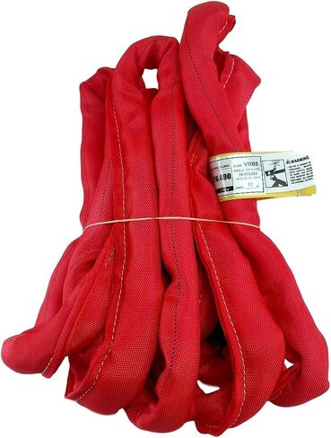Chenango Supply USA Made VR5 X 6 'Red Slings 4'-30' أطوال في القائمة، غطاء مزدوج الطبقات حبال رفع بولي مستديرة لا نهاية لها، 13,200 رطل Vert، 10,560 رطل قلادة، 26,400 رطل سلة (بوليستر أمريكي) (6 قدم) in Kuwait
